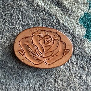 Vintage Floral Leather Belt Buckle